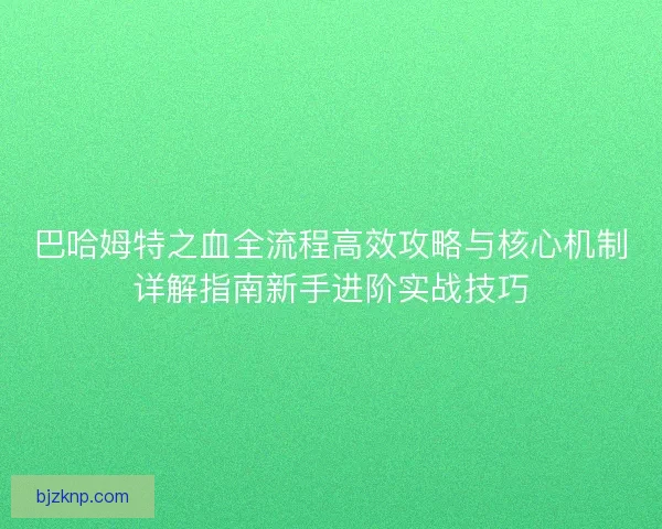 巴哈姆特之血全流程高效攻略与核心机制详解指南新手进阶实战技巧