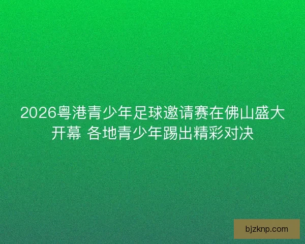2026粤港青少年足球邀请赛在佛山盛大开幕 各地青少年踢出精彩对决 2026粤港青少年足球邀请赛在佛山盛大开幕 各地青少年踢出精彩对决