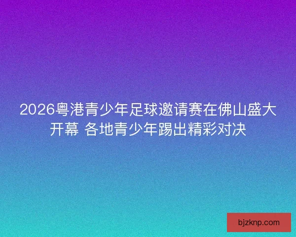 2026粤港青少年足球邀请赛在佛山盛大开幕 各地青少年踢出精彩对决