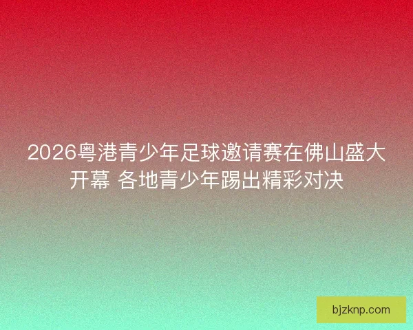2026粤港青少年足球邀请赛在佛山盛大开幕 各地青少年踢出精彩对决