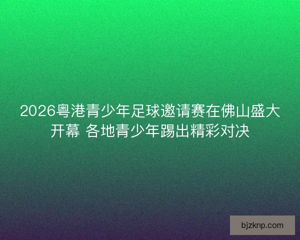 2026粤港青少年足球邀请赛在佛山盛大开幕 各地青少年踢出精彩对决