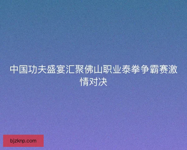 中国功夫盛宴汇聚佛山职业泰拳争霸赛激情对决 中国功夫盛宴汇聚佛山职业泰拳争霸赛激情对决